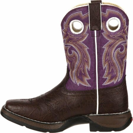 Durango LIL' Little Kid Western Boot, DARK BROWN/PURPLE, ME, Size 11 BT286